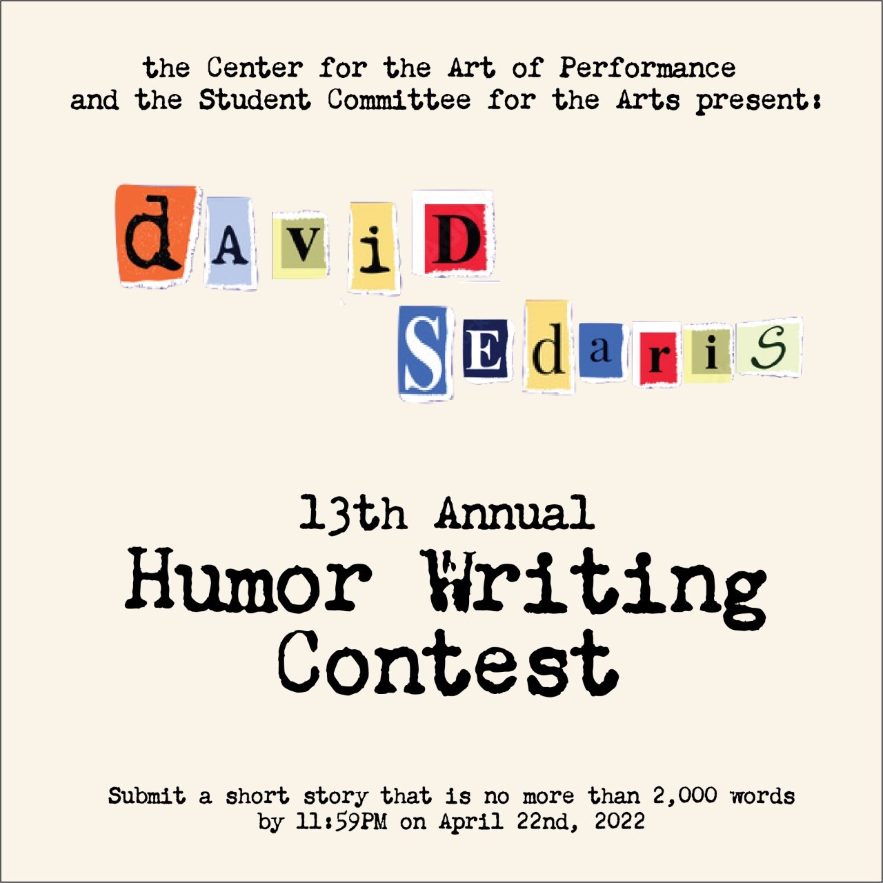13th Annual Humor Writing Contest